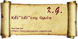 Kálóczy Gyula névjegykártya