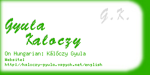 gyula kaloczy business card