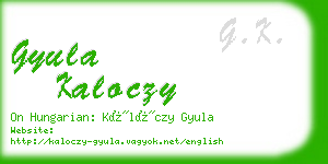 gyula kaloczy business card